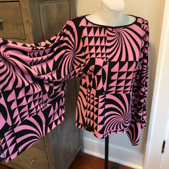 Marc Bouwer Tops - Marc Bouwer QVC Kimono Sleeve Geometric Blouse